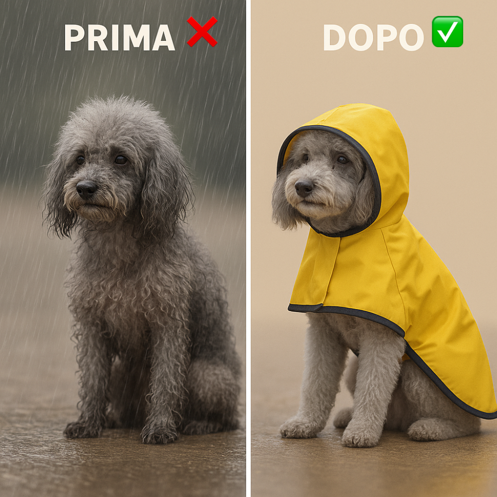 cappotto impermeabile per cani